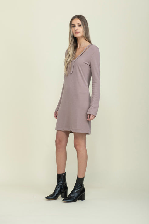 Katie-Reversible Tie Neck Dress